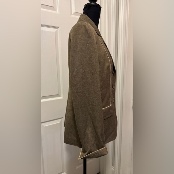Kasper Brown Blazer with Cream Accents - Picture 7 of 12
